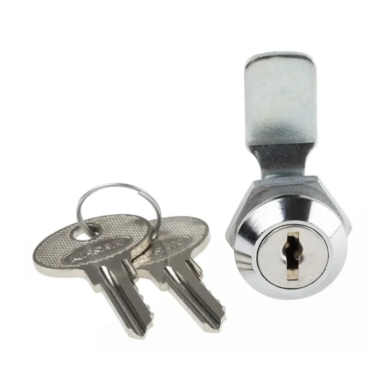 RS PRO Chrome Plated Zinc Cabinet Lock, Key Unlock, 16 mm Panel-to-Tongue Depth, Panel Cutout 16.2 x 14.2 mm 146-1808