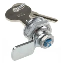 RS PRO Chrome Plated Zinc Cabinet Lock, Key Unlock, 16 mm Panel-to-Tongue Depth, Panel Cutout 16.2 x 14.2 mm 146-1808