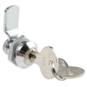 RS PRO Chrome Plated Zinc Cabinet Lock, Key Unlock, 16 mm Panel-to-Tongue Depth, Panel Cutout 16.2 x 14.2 mm 146-1808