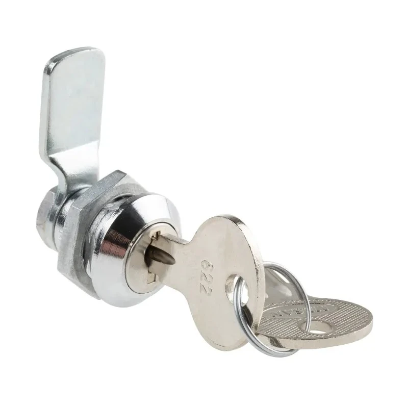 RS PRO Chrome Plated Zinc Cabinet Lock, Key Unlock, 16 mm Panel-to-Tongue Depth, Panel Cutout 16.2 x 14.2 mm 146-1808