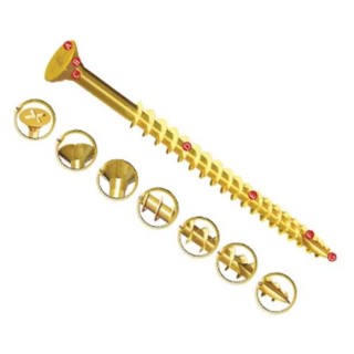 UNIFIX VORTEX Pozidriv Double Countersunk Steel Wood Screw, Yellow Waxed Zinc Finish, 4 mm Thread, 50 mm Length ZZV60231CE