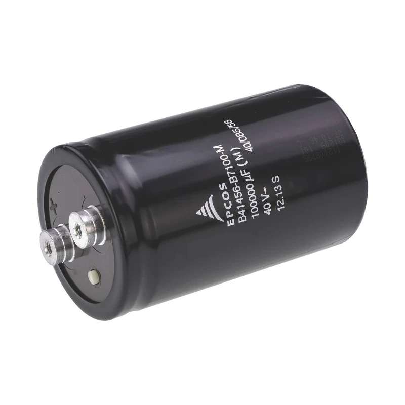 TDK Aluminium Capacitor 0.1 F 40V DC Polar Cylindrical Can with Screw Terminals B41456B7100M600