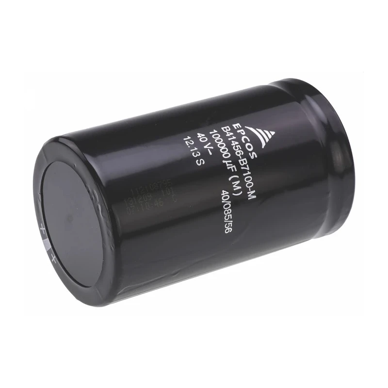 TDK Aluminium Capacitor 0.1 F 40V DC Polar Cylindrical Can with Screw Terminals B41456B7100M600