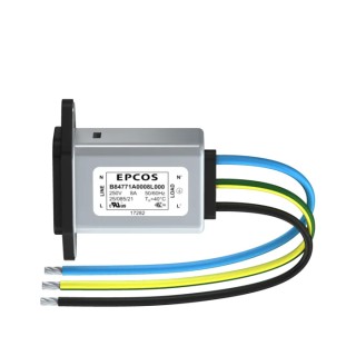 TDK 250 V AC, 250V DC 3A Panel Mount IEC Filter Male Wire B84771A0003L000