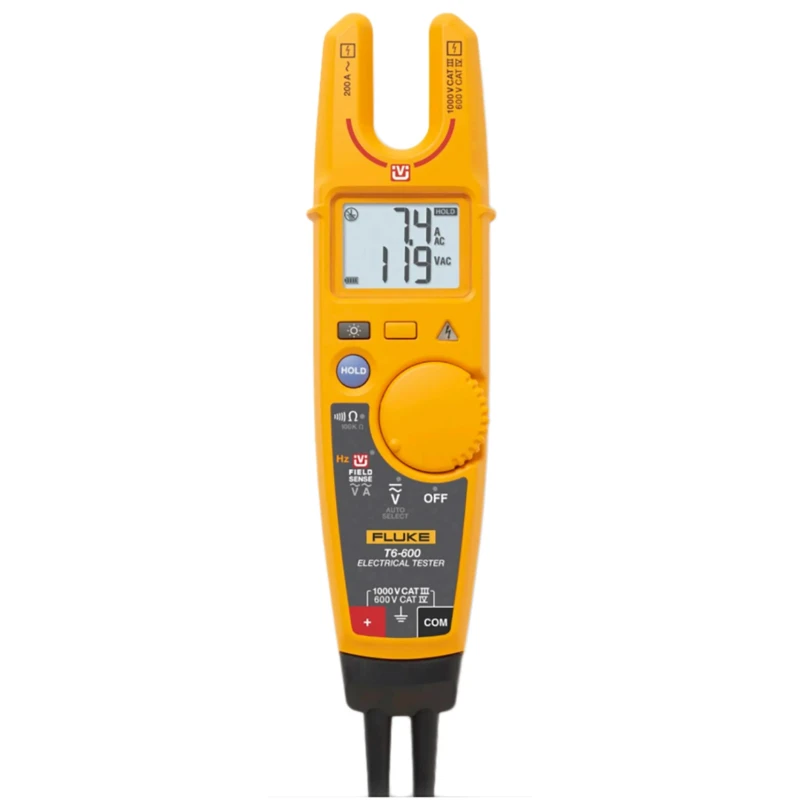 Fluke Electrical Tester 600V AC Maximum Voltage Measurement CAT III Safety Level Digital Display T6-600