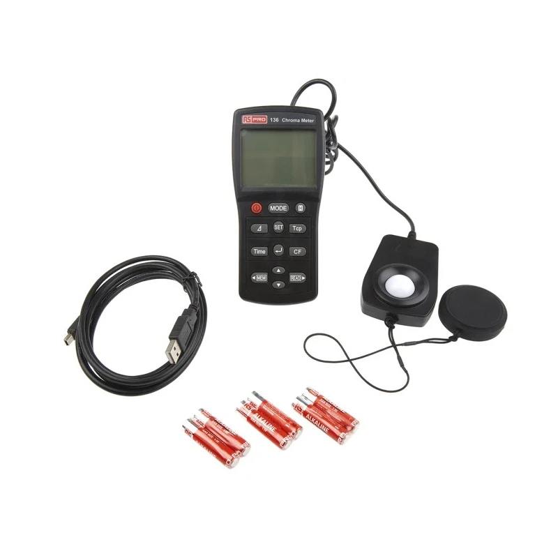 RS PRO Light Meter 99990 lx, ±0.02 % Accuracy (XY/800 lx Standard Illuminant), Silicon Photocell Sensor, Battery 146-4652