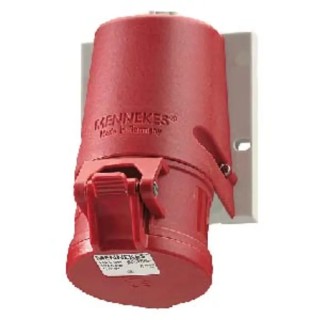 MENNEKES Industrial Socket Wall Mount 16A 400V 5-Pole IP44 Red