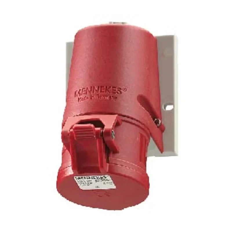 MENNEKES Industrial Socket Wall Mount 16A 400V 5-Pole IP44 Red 