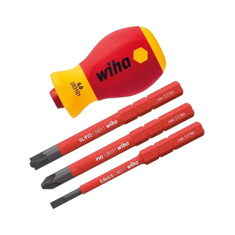Wiha Torx Mixed Bit Set Hex Slotted Phillips Pozidriv Driver Bit Set 4 Pieces 41230