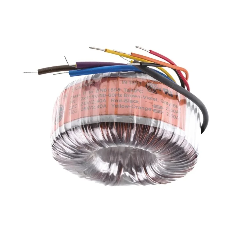 Nuvotem Talema 230 V ac 2 x 25 V ac Toroidal Transformer 2 Output 120 VA 91243-P2S2