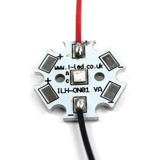 Intelligent LED Solutions LED Array 1-LEDs Green, 1A Current, 121lm Luminous Flux, Solder IHH-OM01-TRGR-SC221-WIR200.