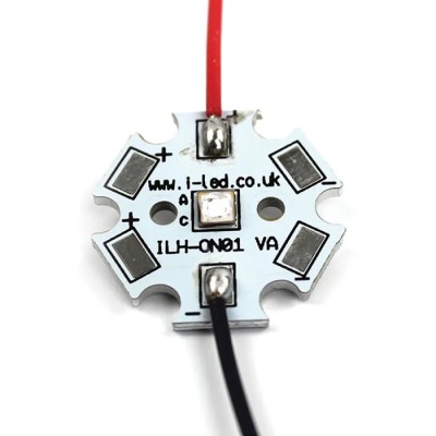 Intelligent LED Solutions LED Array 1-LEDs Green, 1A Current, 121lm Luminous Flux, Solder IHH-OM01-TRGR-SC221-WIR200.