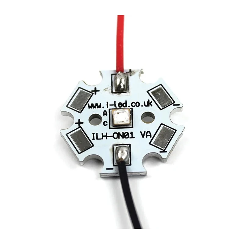 Intelligent LED Solutions LED Array 1-LEDs Green, 1A Current, 121lm Luminous Flux, Solder IHH-OM01-TRGR-SC221-WIR200.