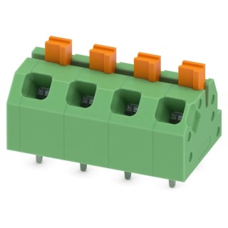 Phoenix Contact Angled Wave Soldering Mount PCB Terminal Block, 4 Contacts, 5 mm Pitch, 2 Row 1862437