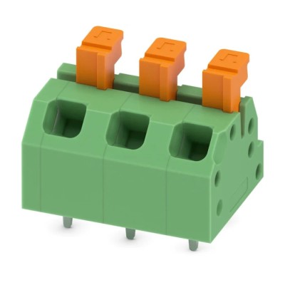 Phoenix Contact Angled PCB Terminal Block 3 Contact 5 mm Pitch Polyamide Housing 320 V 13.5 A 1864448