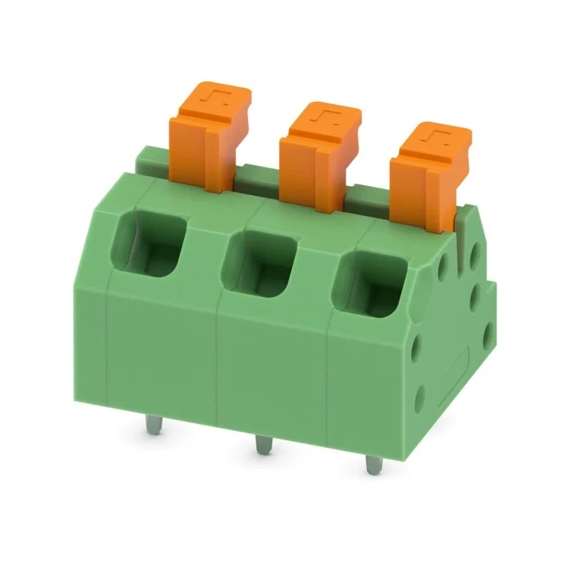 Phoenix Contact Angled PCB Terminal Block 3 Contact 5 mm Pitch Polyamide Housing 320 V 13.5 A 1864448