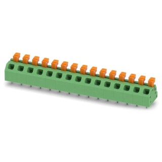 Phoenix Contact Angled PCB Terminal Block 15 Contacts 5 mm Pitch 2 Row Polyamide Housing 320V 13.5A 1864561