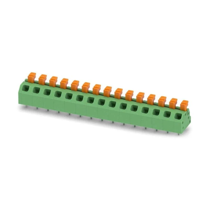 Phoenix Contact Angled PCB Terminal Block 15 Contacts 5 mm Pitch 2 Row Polyamide Housing 320V 13.5A 1864561