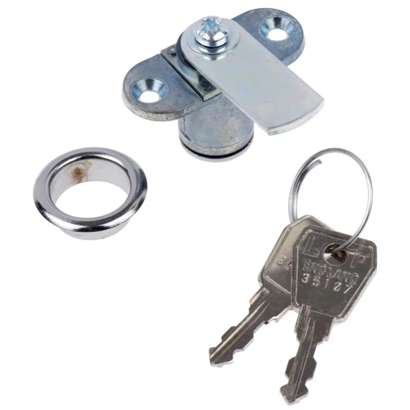 Euro-Locks a Lowe & Fletcher group Company Tambour Lock 4 mm Panel-to-Tongue 17 mm Chrome Finish 5611582