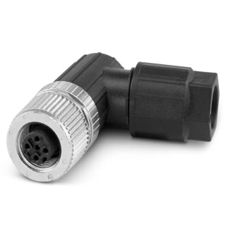 Phoenix Contact Circular Connector, 5 Contacts, Cable Mount, M12 Size, Female Plug, Right Angle, IP65 IP67, Push-in 1424653