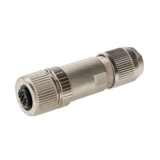 Phoenix Contact Circular Connector, Cable Mount, 4 Contacts, Female Plug, M12 Size, 48-60 V, 4A Current, Zinc 1424683