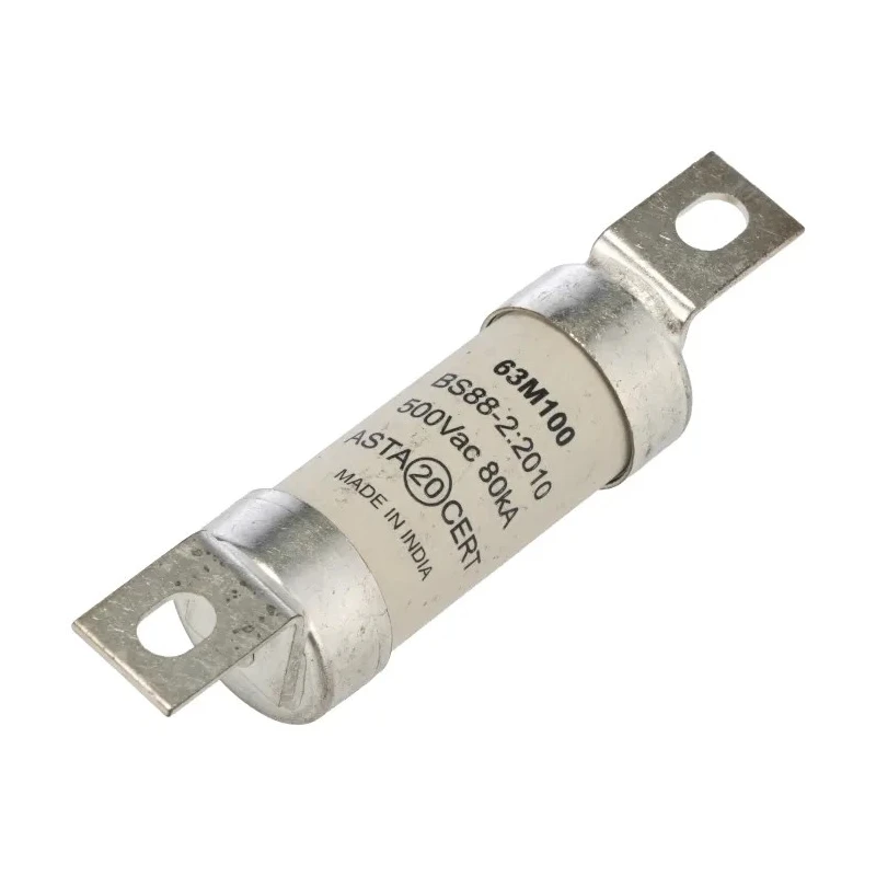 Eaton 63A British Standard Fuse A3 500V High Rupture Capacity Tag Fuse 73.5 mm BAO63M100