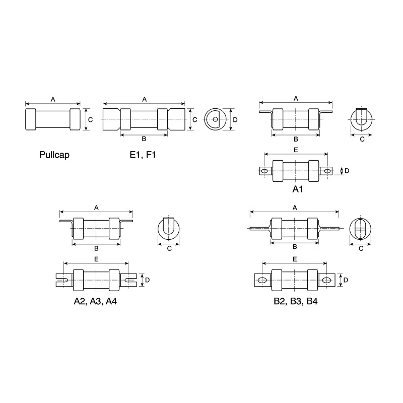Eaton 63A British Standard Fuse A3 500V High Rupture Capacity Tag Fuse 73.5 mm BAO63M100