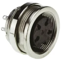 Amphenol Industrial C 091 D 4 Pole Straight M16 Panel Mount DIN Socket, 5A, 300 V AC/DC, IP67, Screw-On C091-31N004-1002