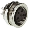 Amphenol Industrial C 091 D 4 Pole Straight M16 Panel Mount DIN Socket, 5A, 300 V AC/DC, IP67, Screw-On C091-31N004-1002