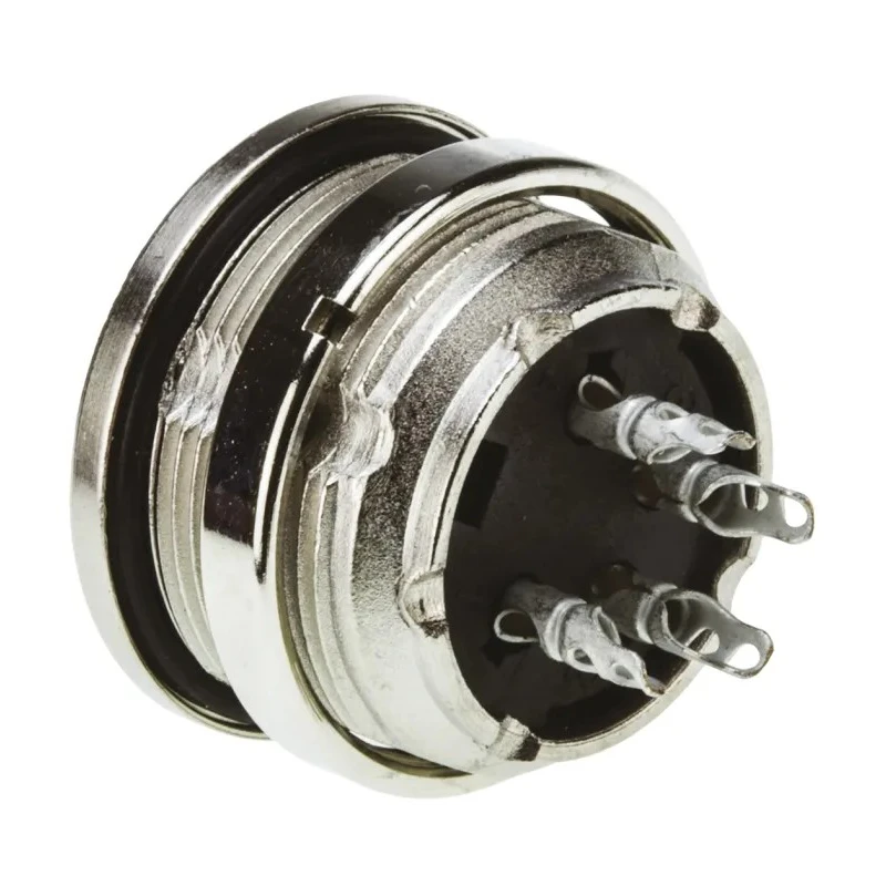 Amphenol Industrial C 091 D 4 Pole Straight M16 Panel Mount DIN Socket, 5A, 300 V AC/DC, IP67, Screw-On C091-31N004-1002