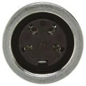 Amphenol Industrial C 091 D 4 Pole Straight M16 Panel Mount DIN Socket, 5A, 300 V AC/DC, IP67, Screw-On C091-31N004-1002