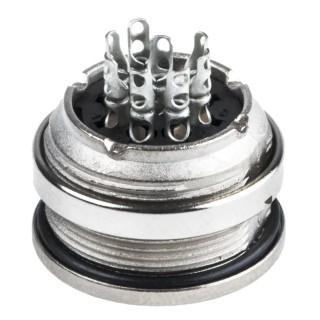 Amphenol Industrial C 091 D 8 Pole Straight M16 DIN Socket Panel Mount 5A 100V ac/dc IP67 C091-31N008-1002