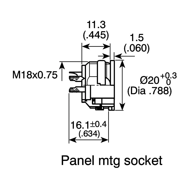 Amphenol Industrial C 091 D 8 Pole Straight M16 DIN Socket Panel Mount 5A 100V ac/dc IP67 C091-31N008-1002