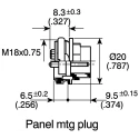 Amphenol Industrial C 091 D 6 Pole Straight M16 DIN Plug, Panel Mount, 5A, 300V AC/DC, IP67, Screw C091-31W006-1002