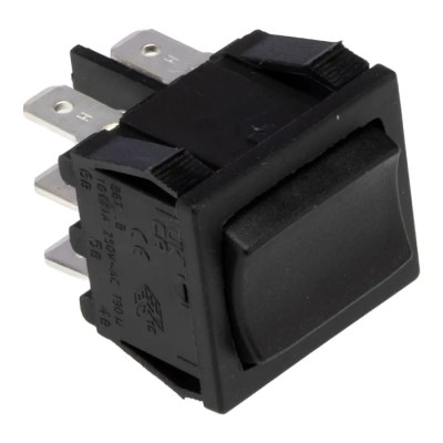 Arcolectric (Bulgin) Ltd DPDT On-Off-On Rocker Switch Panel Aluminium Housing 6A 250V AC H8670VBAAA