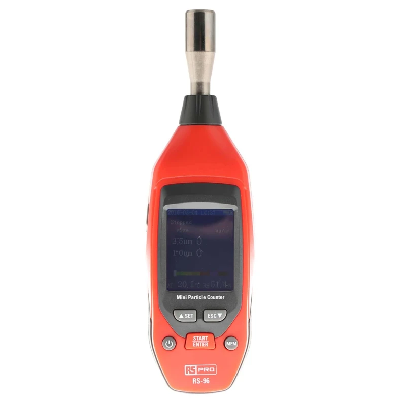 RS PRO Data Logging Air Quality Meter Battery-Powered 0 to 50°C, 100% RH Max RS-96
