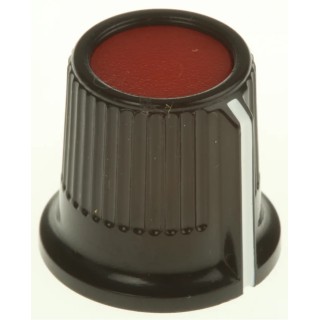 RS PRO Potentiometer Knob 16.2 mm Diameter Red, Black Plastic Grub Screw Circular Shaft 3.18 mm 259-6862