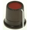 RS PRO Potentiometer Knob 16.2 mm Diameter Red, Black Plastic Grub Screw Circular Shaft 3.18 mm 259-6862