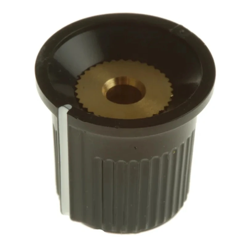 RS PRO Potentiometer Knob 16.2 mm Diameter Red, Black Plastic Grub Screw Circular Shaft 3.18 mm 259-6862