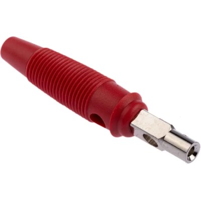 Staubli Hirschmann Test & Measurement Red Male Banana Plug 4 mm Connector Screw Termination 60V DC 16A Nickel 930058101