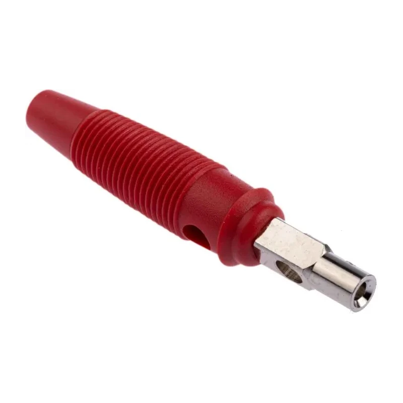 Staubli Hirschmann Test & Measurement Red Male Banana Plug 4 mm Connector Screw Termination 60V DC 16A Nickel 930058101