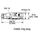 Amphenol Industrial 7 Pole Straight M16 DIN Plug, Cable Mount, 5A, 300 V AC/DC, IP67, Screw-On, Male Connector C09131H0071002
