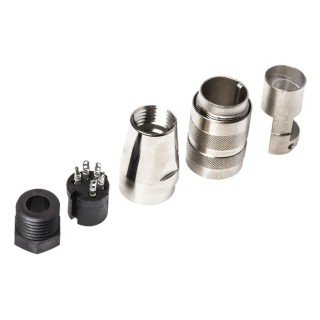 Amphenol Industrial C 091 D 5 Pole Straight M16 DIN Socket Connector, 5A, 300 V AC/DC, IP67, Screw-On, Cable C09131D0051002