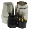 Amphenol Industrial 12 Pole Straight M16 DIN Socket, Screw-On, Shielded, 3A, 150V ac/dc, IP67 C091-31D012-2002