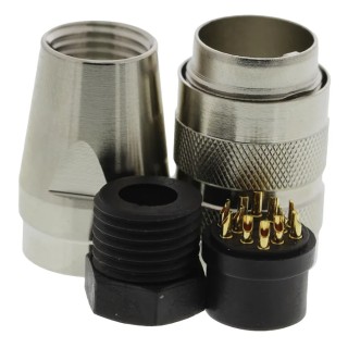 Amphenol Industrial 12 Pole Straight M16 DIN Socket, Screw-On, Shielded, 3A, 150V ac/dc, IP67 C091-31D012-2002