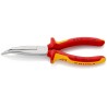 Knipex Long Nose Plier Bent Nose, 200mm Overall Length, Serrated Jaw 73mm, VDE/1000V Approved Model 26 26 200