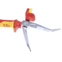 Knipex Long Nose Plier Bent Nose, 200mm Overall Length, Serrated Jaw 73mm, VDE/1000V Approved Model 26 26 200