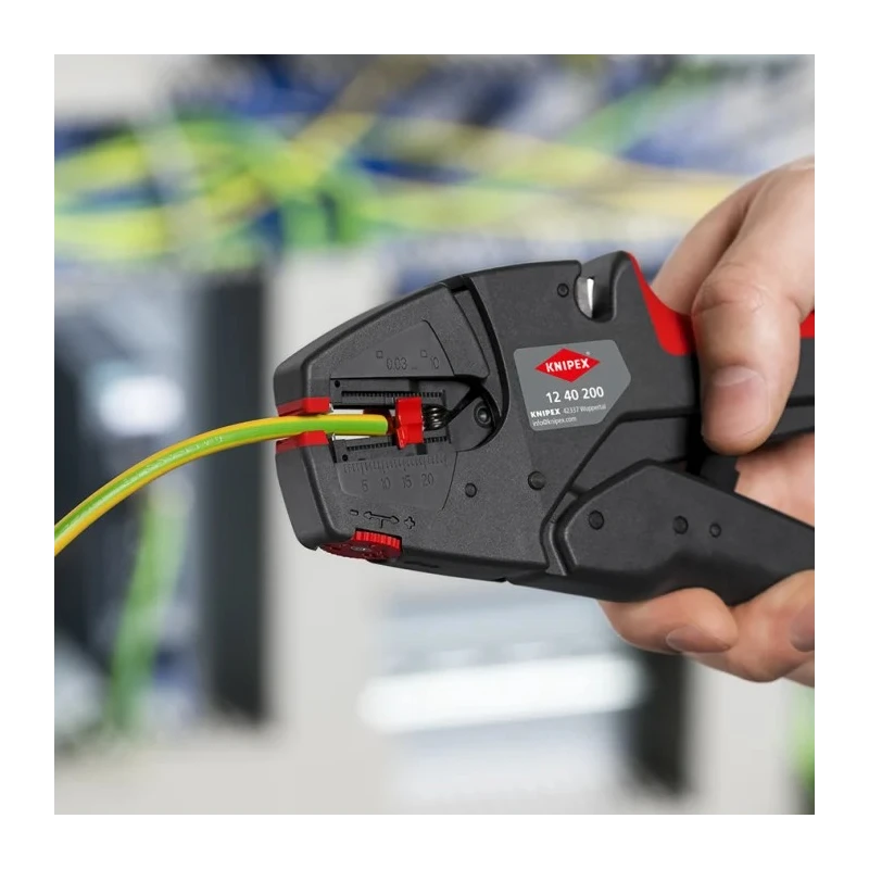 Knipex Self-Adjusting Wire Stripper Insulated Handle Multi-Core Single Core 0.03 to 10 mm² 200mm Overall 12 40 200