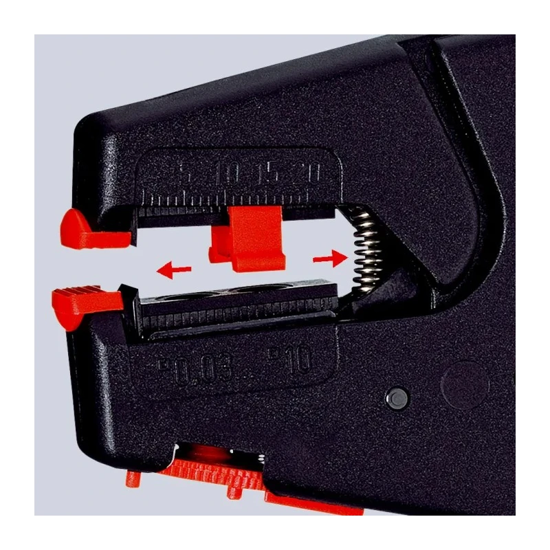 Knipex Self-Adjusting Wire Stripper Insulated Handle Multi-Core Single Core 0.03 to 10 mm² 200mm Overall 12 40 200