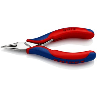 Knipex Long Nose Plier with Comfort Grip Handle, Chrome Steel, Mirror Polished, 115mm Overall Length, 22.5mm Jaw 35 32 115